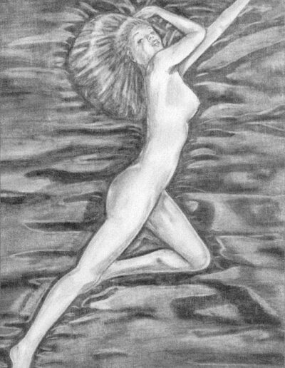 Marilyn Monroe nude pencil drawing