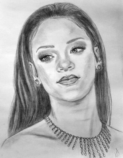 Rihanna pencil drawing